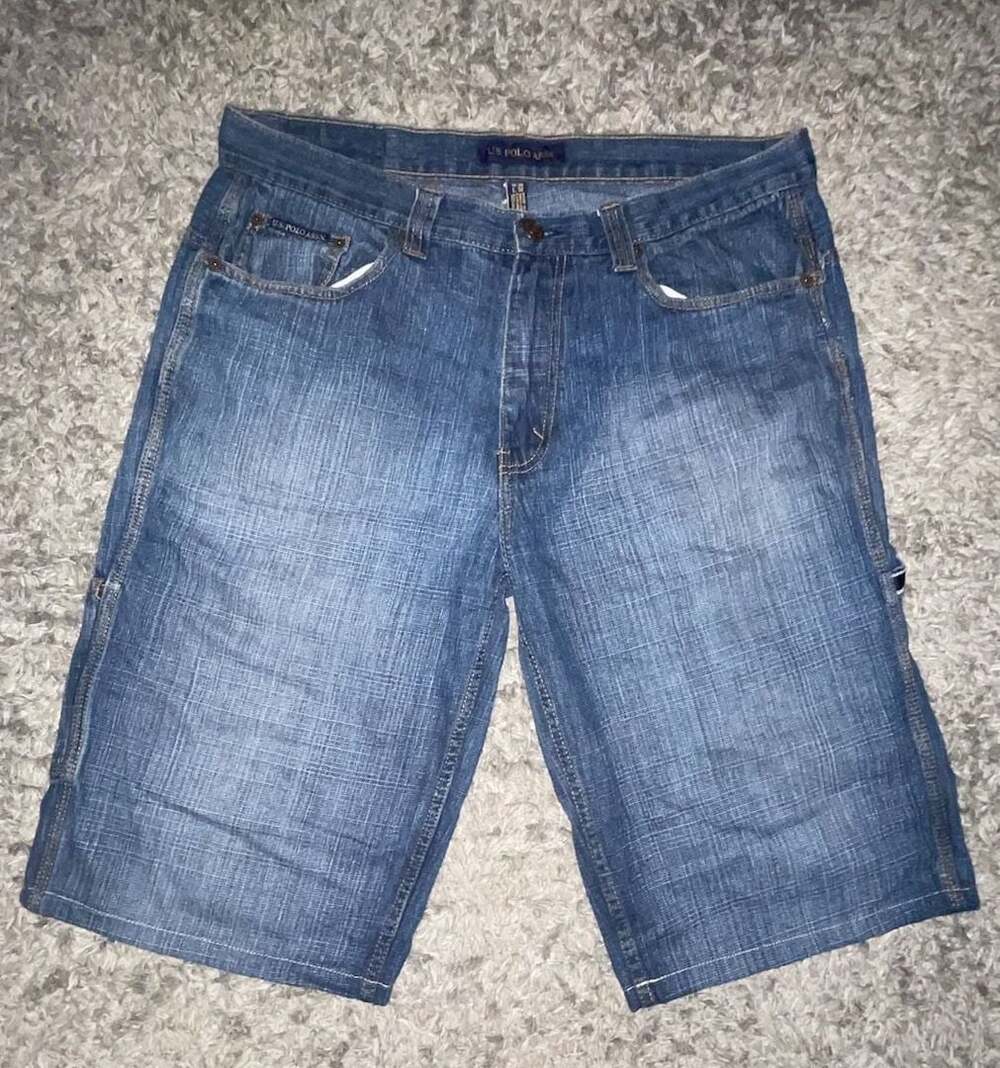 U.S. Polo Assn. Men's Blue Denim Cargo Bermuda Shorts Size 36